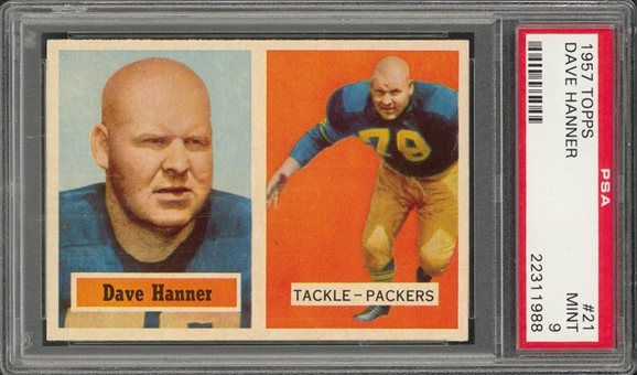 1957 Topps Football #21 Dave Hanner – PSA MINT 9